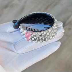 Accesoriu pentru decor par TRD046NN Negru cu perle albe si cristale